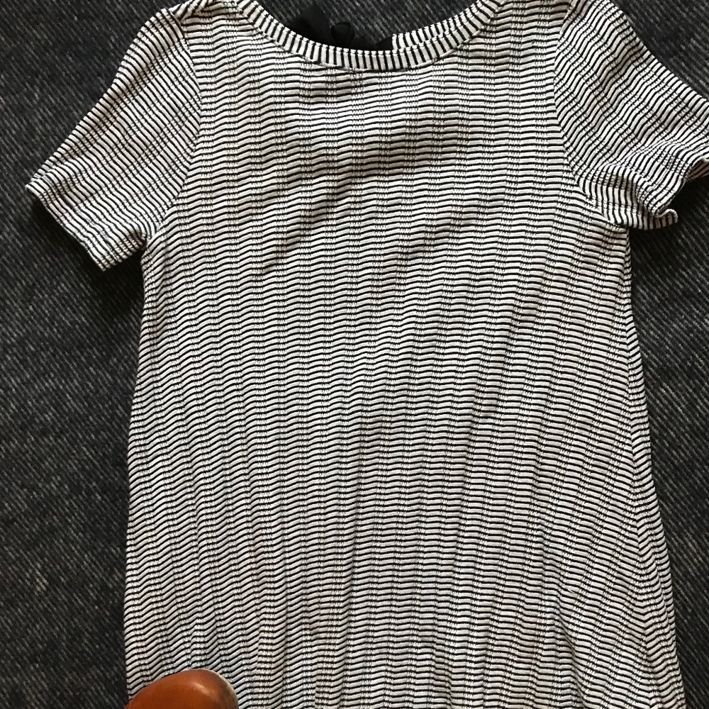 SOLD LOFT Bow Tie-Back Striped Dress